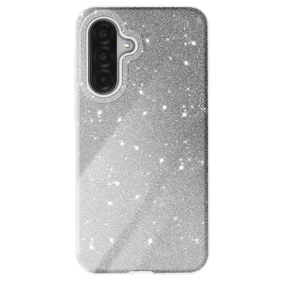 Etui za Galaxy A37 dvo-materialana zasnova z bleščečo površino, Srebrna