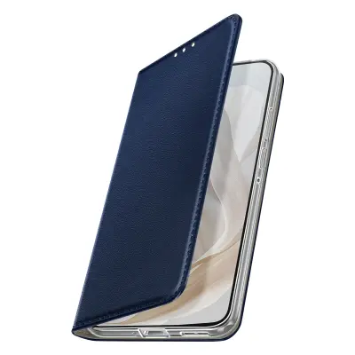 Preklopna Torbica za Motorola Edge 70 s Prostorom za Kartico in Stojalom, Nočno modra
