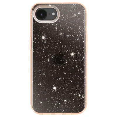 Etui za iPhone 17e dvo-materialana zasnova z bleščečo površino, Zlata