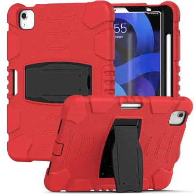 Oklepni zaščitni etui ovitek za tablico Apple iPad Pro 12.9 (2018/2020) z vgrajenim stojalom, rdeč