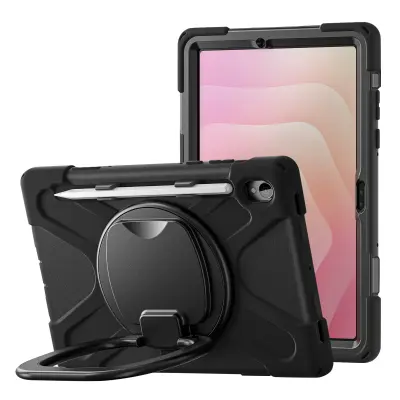 Ovitek za Galaxy Tab S11 z vrtljivim ročajem 360° in mestom za S Pen, Črna