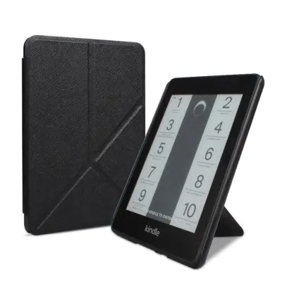Zložljivo PU usnjeno ohišje, združljivo s Kindle 2024 & Paperwhite KPW4 - Črno