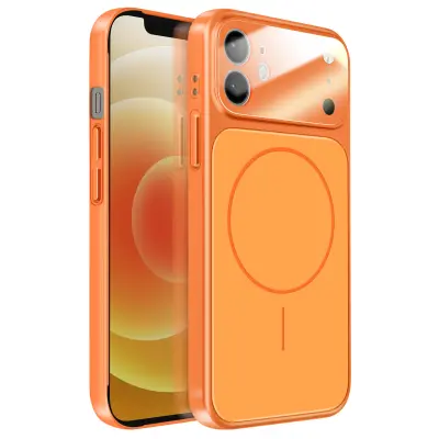 Ovitek za iPhone 12 MagSafe mat steklo AG Glass, Oranžna