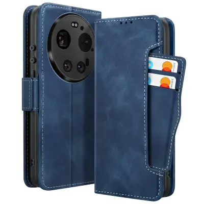 Denarnici ovitek za Xiaomi 17 Ultra z odstranljivim držalom, Nočno modra