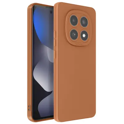 Mehak silikonski ovitek za Redmi Note 15 z ojačanim blokom kamere, Rjava