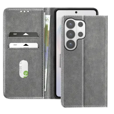 Chesterfield preklopna torbica za Galaxy S26 Ultra s stojalom, Siva