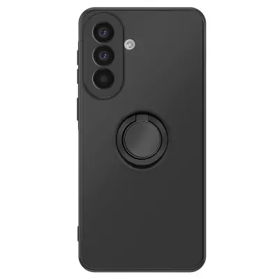 Soft-Touch ovitek za Galaxy A57 z magnetnim podpornim obročem, Črna