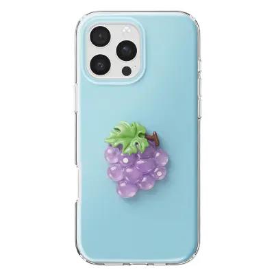 Ovitak za iPhone 16 Pro s 3D motivi grozdja, Modra