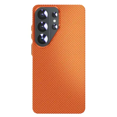 Etui za Galaxy S26 Ultra videz aramida združljiv Qi2 / MagSafe / PixelSnap, Oranžna