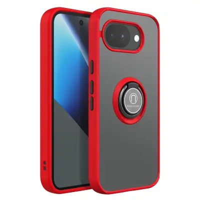 Ovitek z Obročkom za Google Pixel 10a Ojačana Zaščita z Magnetnim Nosilcem, Rdeča