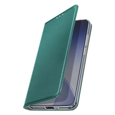 Folio etui za Oppo Reno 15 z žepkom za kartice in funkcijo stojala za video, Temno zelena