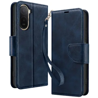 Etui denarnica za Redmi A7 Pro v retro slogu z nosilcem, Nočno modra