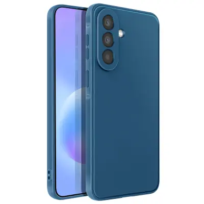 Mehak Soft-Touch silikonski ovitek za Galaxy A57 z ojačanim robom, Modra
