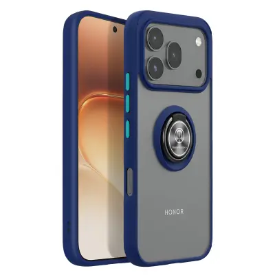 Ovitek za Honor 600 / 600 Pro z obročem za stojalo in magnetnim pritrditvijo, Nočno modra