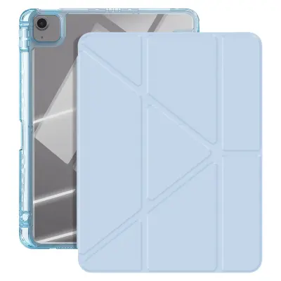 Torbica za iPad Air 11" M4 2026 s Prilagodljivim Stojalom Design Origami, Nebeško modra