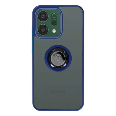 Ovitek za Oppo Reno 14 z obročem in magnetnim držalom, Modra