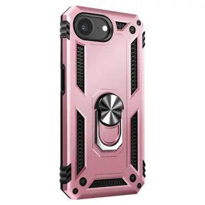 Antišok etui za iPhone 17e z vrtljivim magnetnim obročem, Šampanjec roza