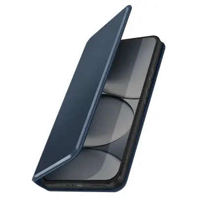 Preklopna torbica za Redmi Note 15 Pro 5G – predali za kartice in stojalo, Nočno modra