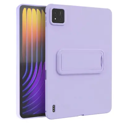 Ovitek za Xiaomi Pad 7 / Pad 7 Pro iz Dveh Materialov z Ojačanimi Vogali in Stojalom, Svetlo vijolična