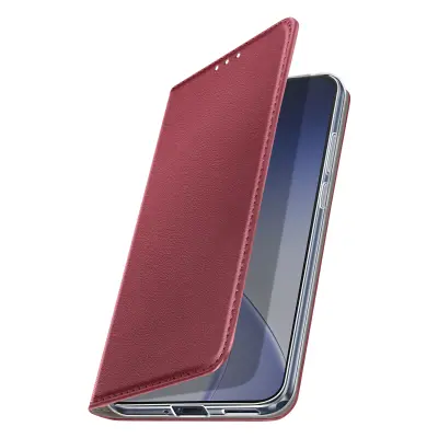 Folio etui za Oppo Reno 15 z žepkom za kartice in funkcijo stojala za video, Bordo