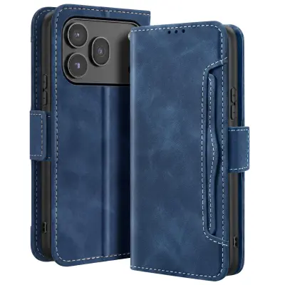 Folio Etui za Honor 600 / 600 Pro, Vintage Dizajn s Funkcijo Stojala za Video, Nočno modra