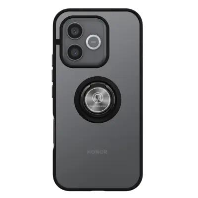 Ovitek za Honor 600 Lite z Obročkom in Magnetnim Pritrjevanjem, Črna
