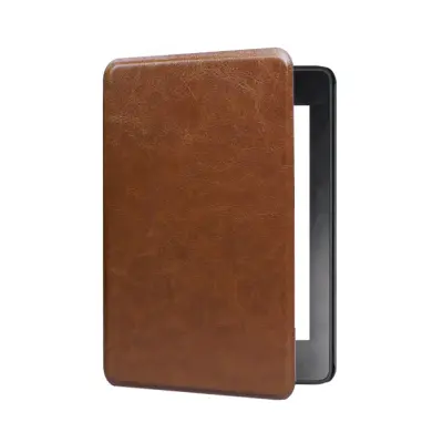 Kindle Paperwhite 12. gen (7-palčni) KPW6 zaščitni ovitek z teksturo usnja Brown
