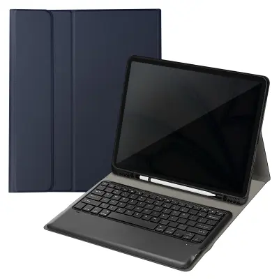 Snemljiva torbica s tipkovnico QWERTY in stojalom – iPad Air 13 2026, Nočno modra