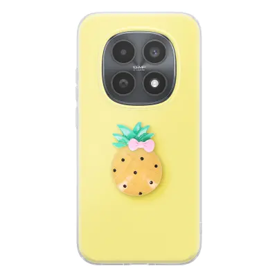 Ovitek za Redmi Note 15 s 3D motivom ananasa in dvignjenim robom, Rumena