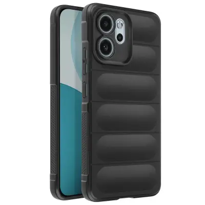 Ovitek za Oppo Reno 14 F / 14 FS reliefna teksturirana zasnova, Črna