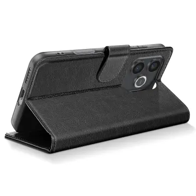 Denarnica za Honor 600 Lite Serija Chesterfield s funkcijo stojala, Črna
