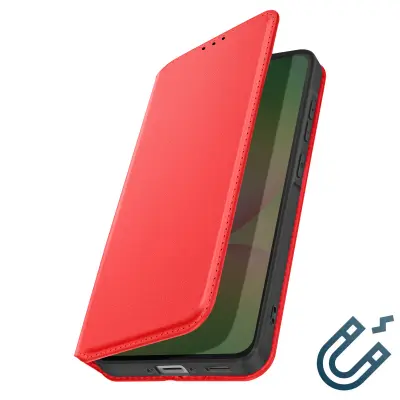 Preklopni etui za Galaxy A37 z držalom za kartice in funkcijo stojala, Rdeča