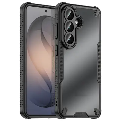 Ovitek za Galaxy S26, model Defender Matt, z ojačanimi vogali, Prozorna črna