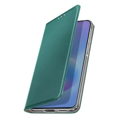 Folio etui za Galaxy A57 z žepkom za kartice in funkcijo video stojala, Temno zelena
