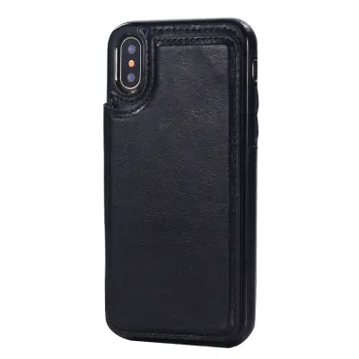 Usnjeno ohišje s prostorom za kartice za Samsung Galaxy A54 - Črno