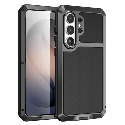 Ojačana zaščita 360° za Galaxy S26 Ultra IP54 s kaljenim steklom, Črna