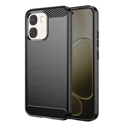 Ovitek za Oppo A6 Učinek Karbona Mehka Zaščita proti Udarcem, Črna