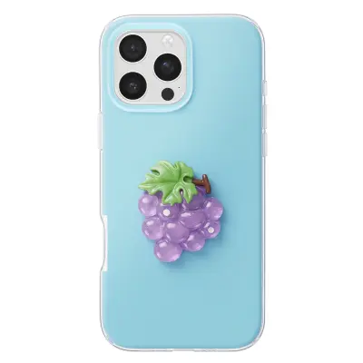 Ovitak za iPhone 16 Pro Max s 3D motivi grozdja, Modra