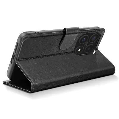 Denarnica za Xiaomi 17 Serija Chesterfield s funkcijo stojala, Črna
