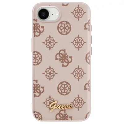 Guess, MagSafe antišok etui za iPhone 17e serija Peony Script Logo, Svetlo rjava