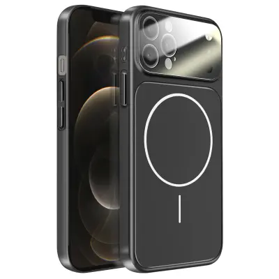 Ovitek za iPhone 12 Pro Max MagSafe mat steklo AG Glass, Črna