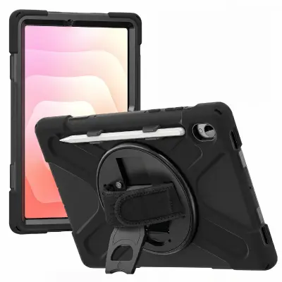 Ovitek proti Udarcem za Galaxy Tab S11 s Stojalom in Vgrajenim Mestom za S Pen, Črna