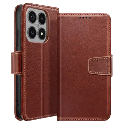 Denarnici ovitek za Xiaomi 17 z zložljivo funkcijo stojala, Rjava
