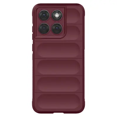 Ovitek za Motorola Edge 70 Fusion s silikonsko teksturo reliefa, Bordo