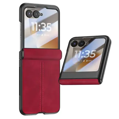 Ovitek za Motorola Razr 70 s Kaljenim Steklom za Zaslon, Bordo