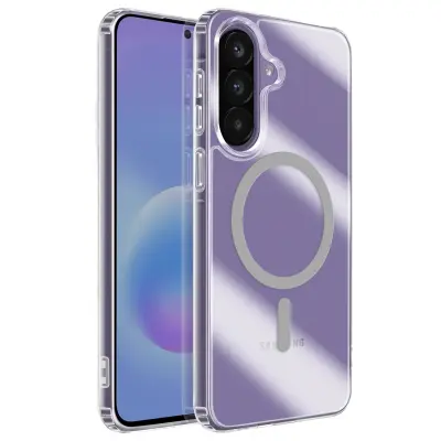 MagSafe ovitek za Galaxy A57 dvo-materialni protiudarni z dvignjenimi robovi, Siva