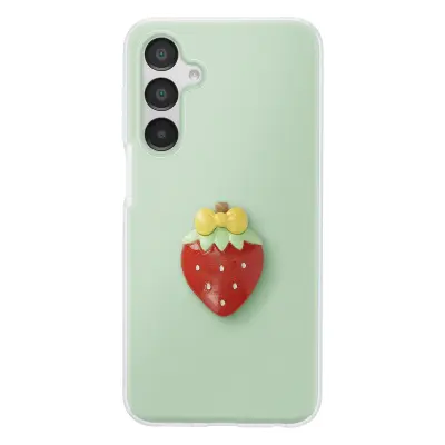 Ovitek za Galaxy A16 s 3D motivom jagode in dvignjenim robom, Zelena