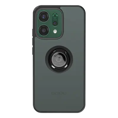 Ovitek za Oppo Reno 14 z obročem in magnetnim držalom, Črna