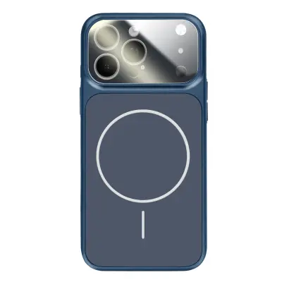 Ovitek za iPhone 14 Pro MagSafe mat steklo AG Glass, Nočno modra