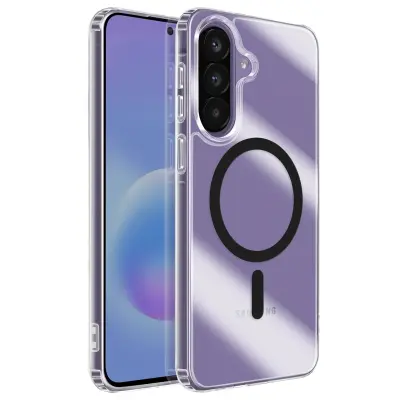 MagSafe ovitek za Galaxy A57 dvo-materialni protiudarni z dvignjenimi robovi, Črna